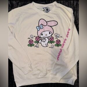 My Melody Sanrio Pastel Yellow Sweatshirt NWOT Sz XL